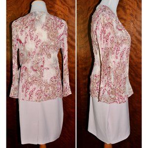 Saint Tropez West Skirt and Studio 1940 Long Sleeved Button Down Sash Blouse